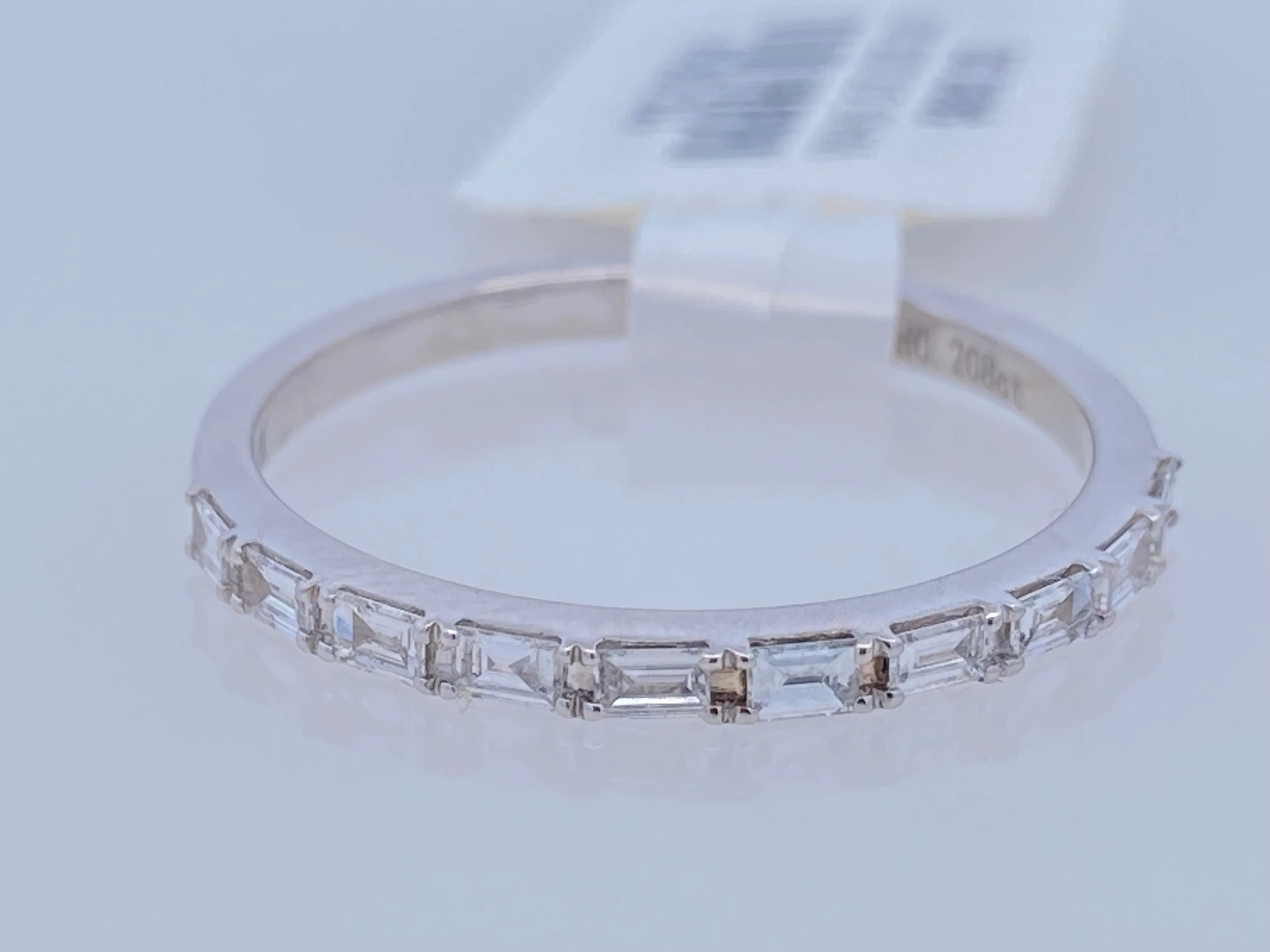 14K White Gold 0.21ct Diamond Stackable Women's Wedding Band