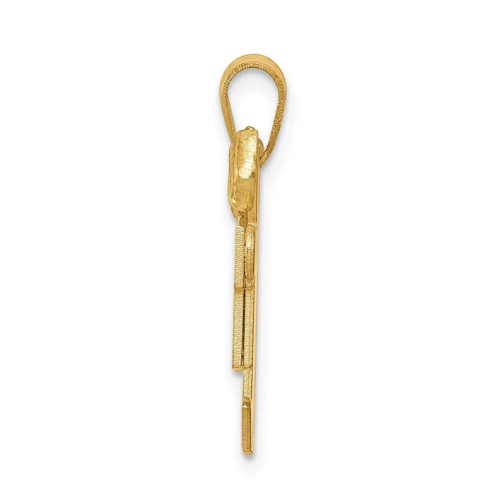 14k Yellow Gold Satin Twin Boys Hats Kiss Charm