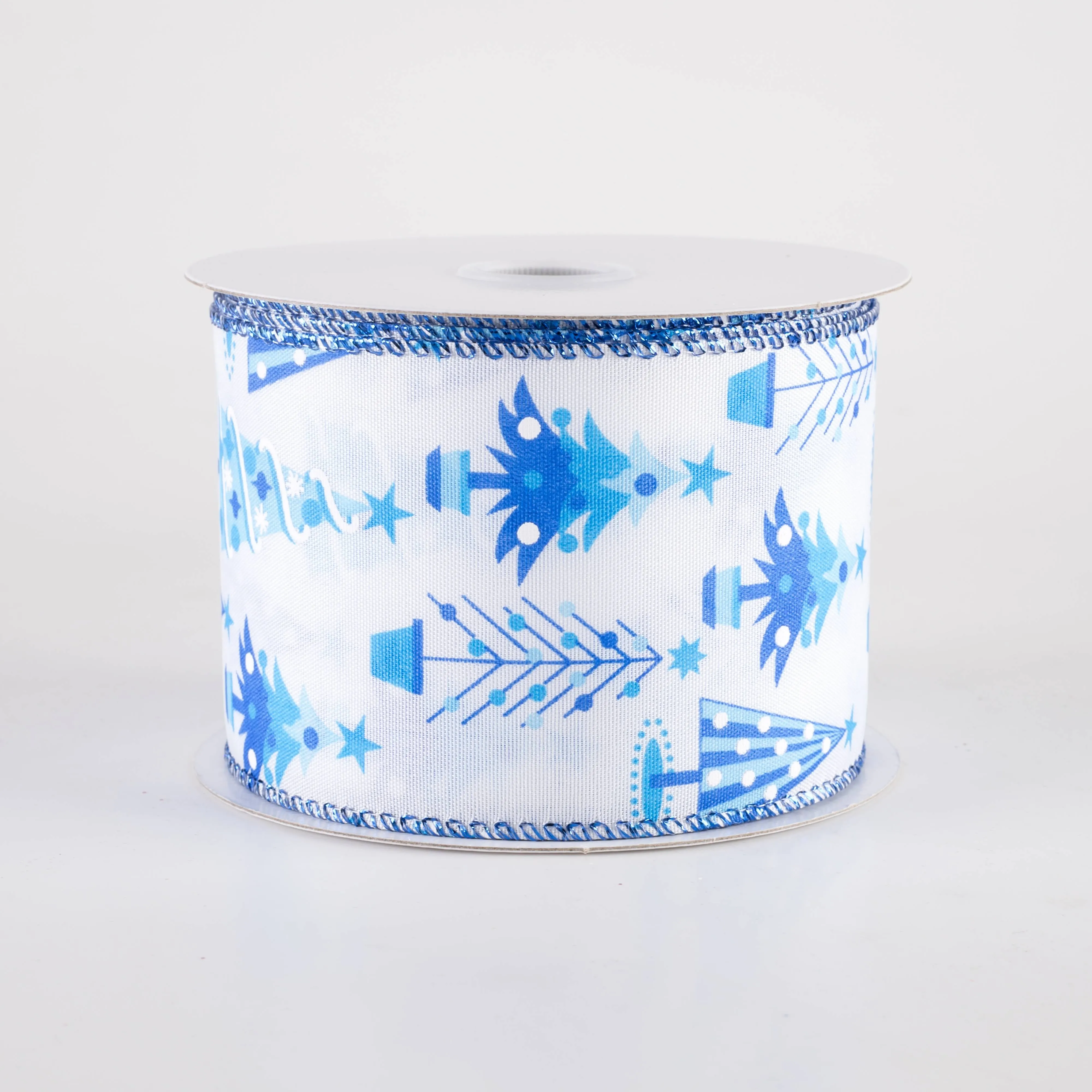 2.5" Fun Christmas Trees Ribbon: Shades of Blue (10 Yards)