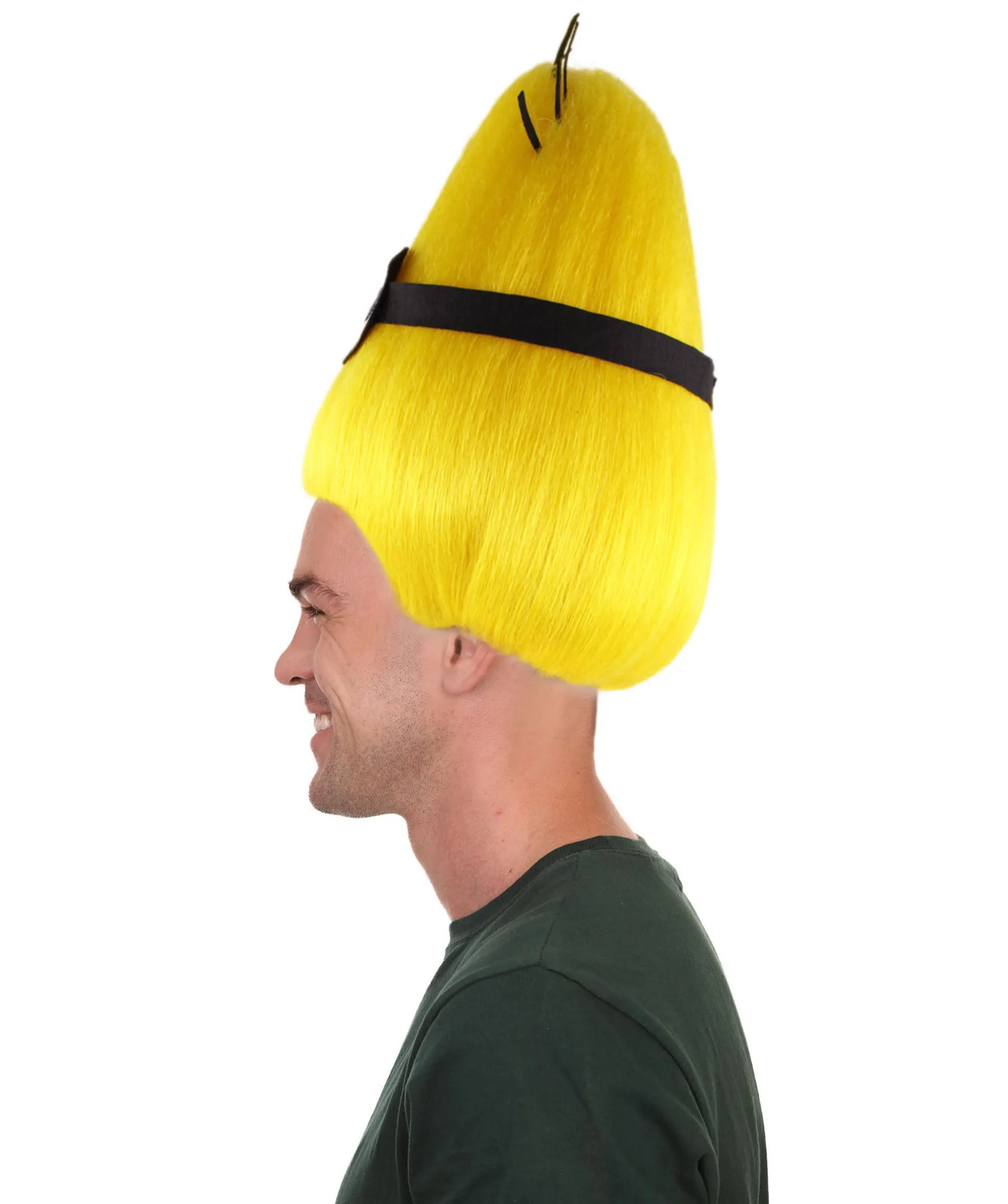 Animation Men's Troll | Short Yellow Cartoon Wig | Premium Breathable Capless Cap