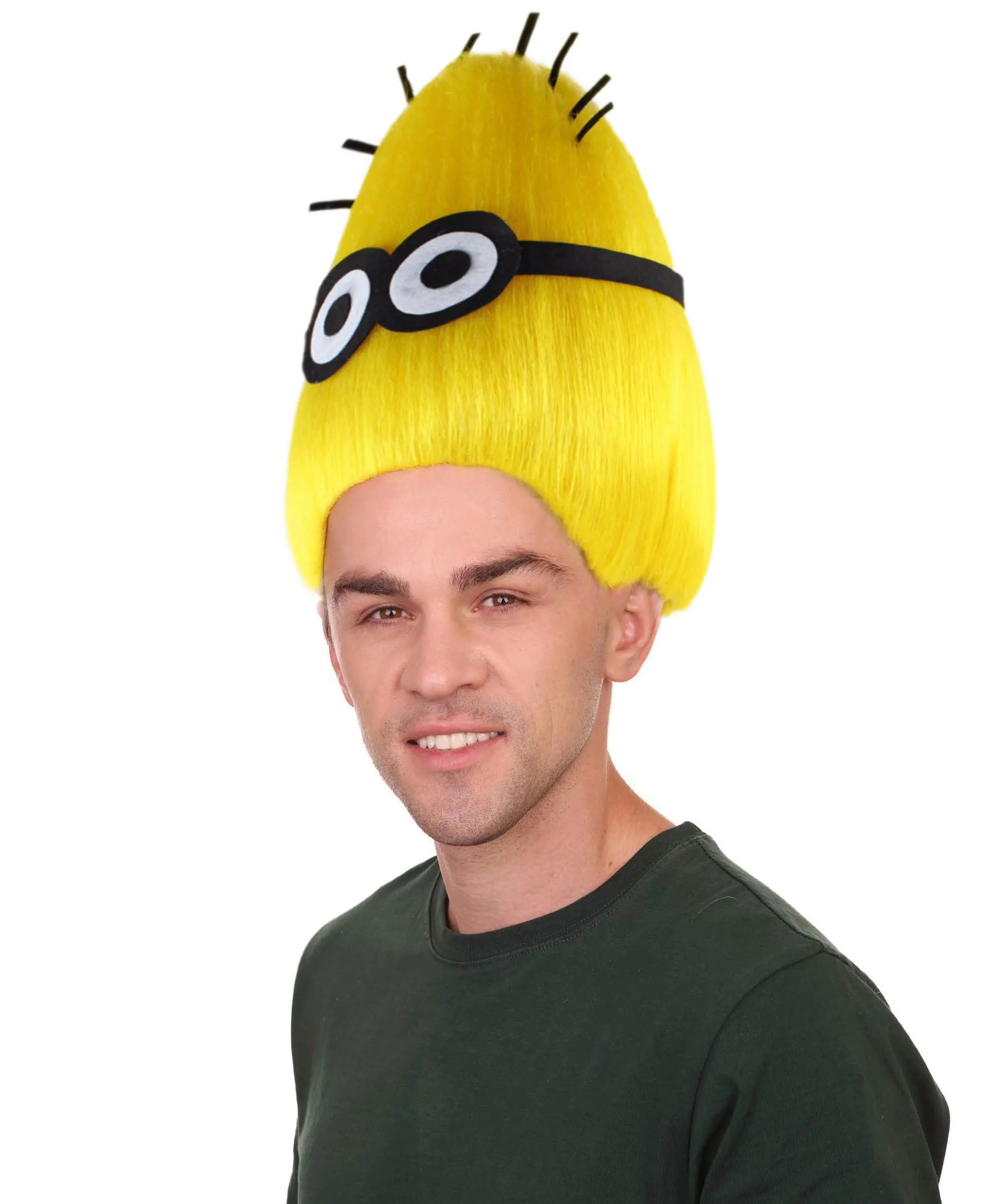 Animation Men's Troll | Short Yellow Cartoon Wig | Premium Breathable Capless Cap