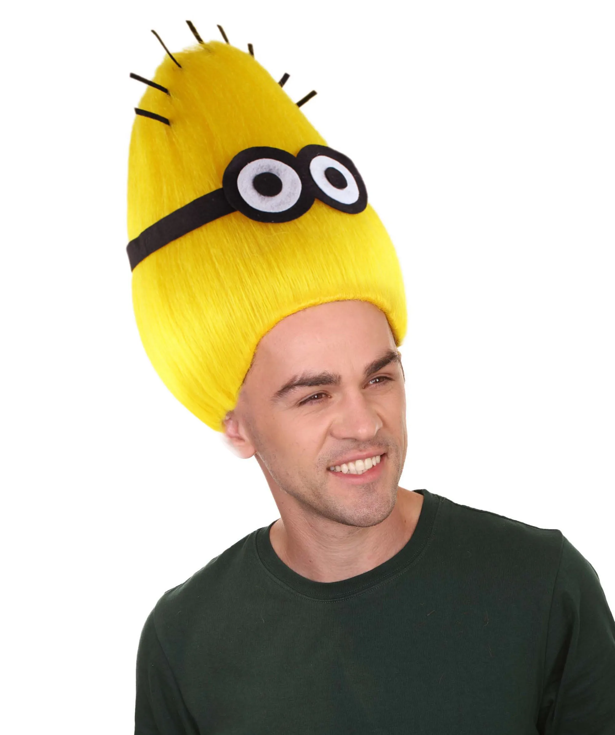 Animation Men's Troll | Short Yellow Cartoon Wig | Premium Breathable Capless Cap
