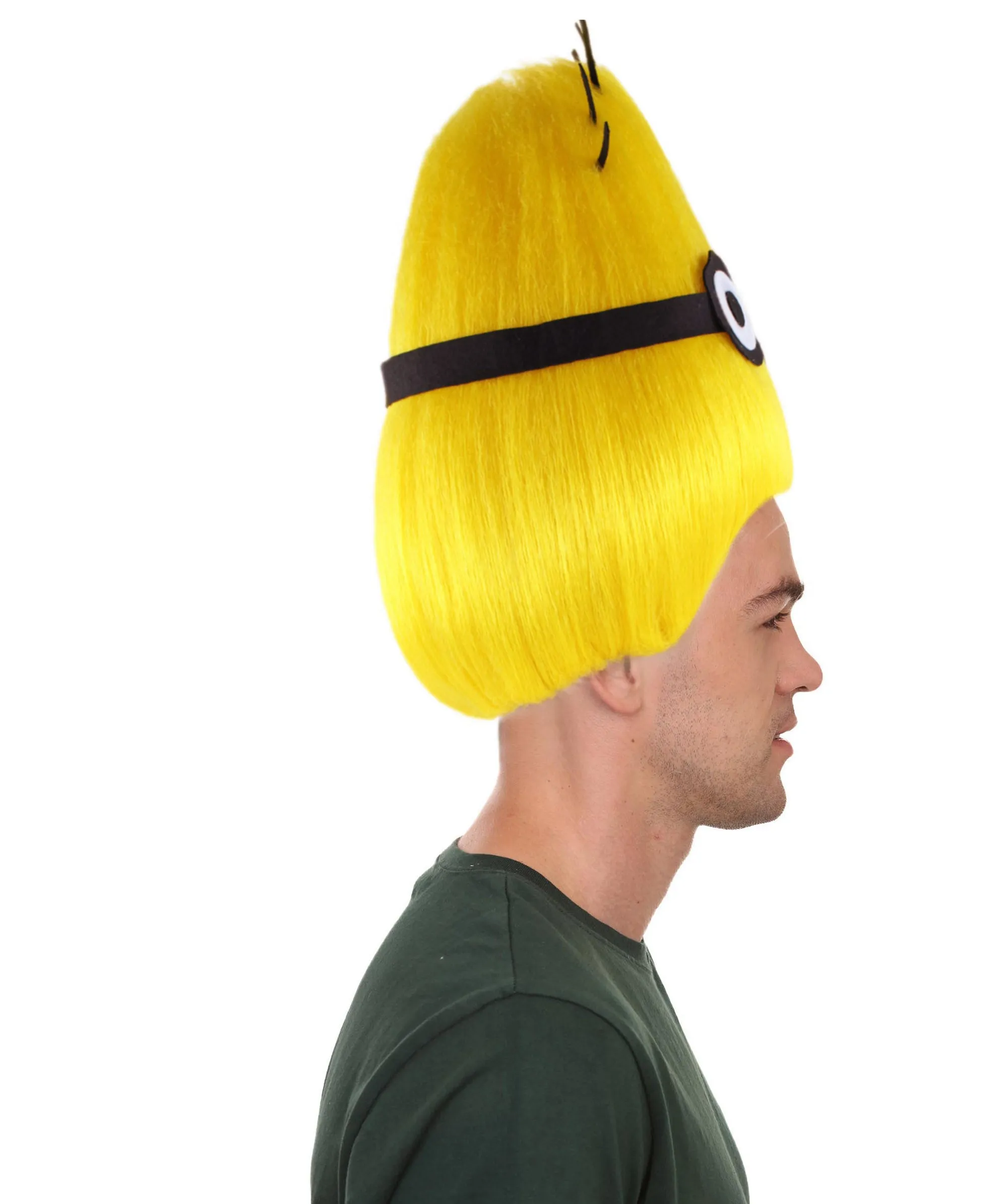 Animation Men's Troll | Short Yellow Cartoon Wig | Premium Breathable Capless Cap