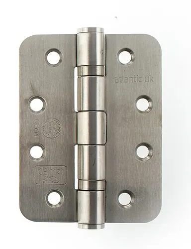 Atlantic Radius Corner Ball Bearing Hinges 4" X 3" X 3mm - Satin Stainless Steel