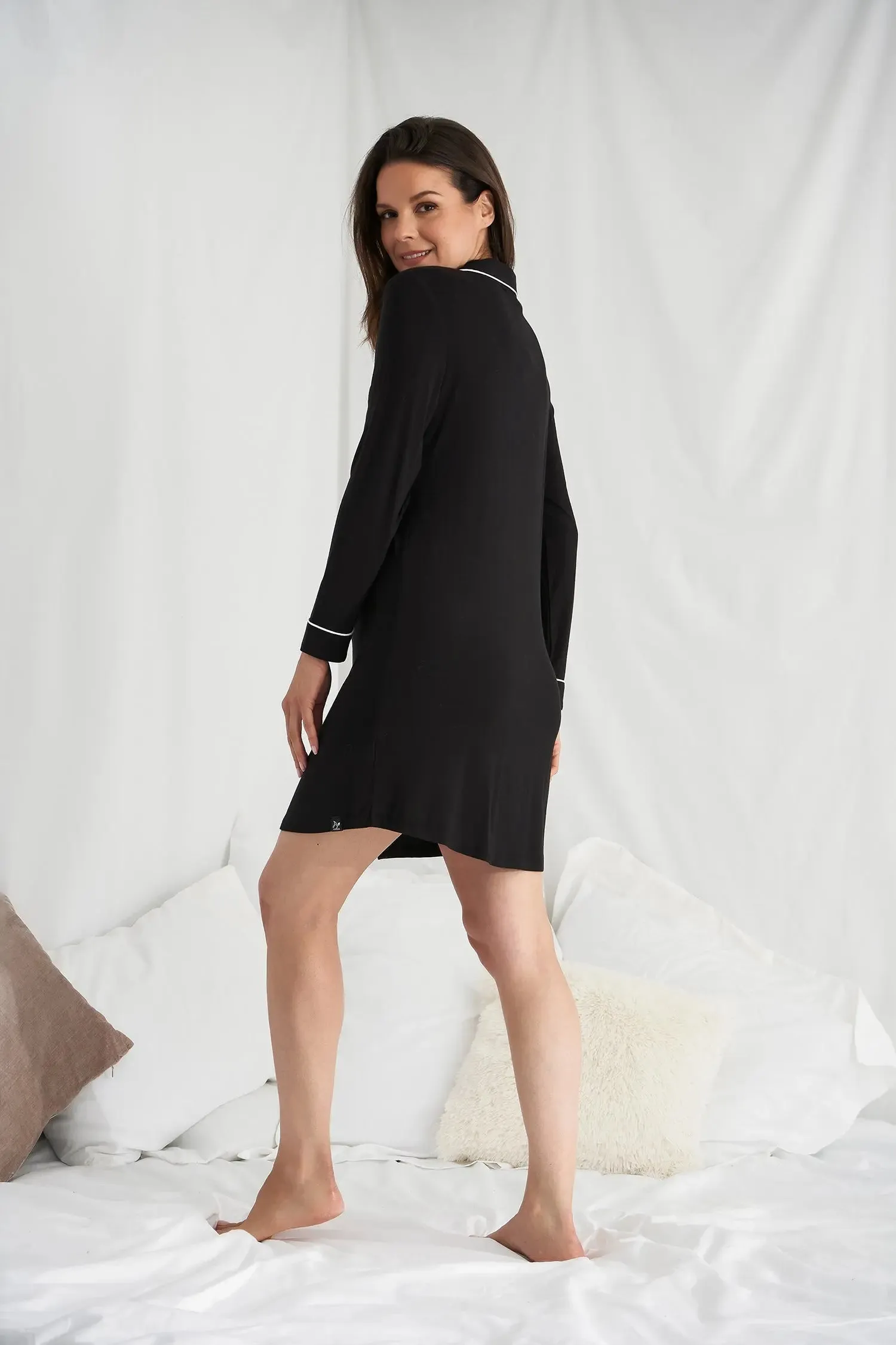 Bamboo Nightshirt in Black