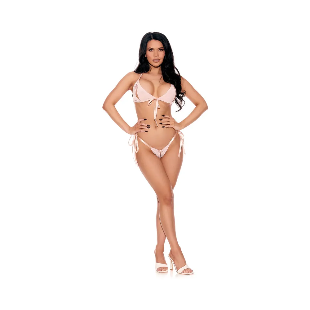 Barely B Tie Up Bralette/open Panty Pch