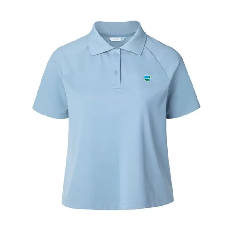 Barrel Fit Womens Play Collar SS Polo-FADE BLUE