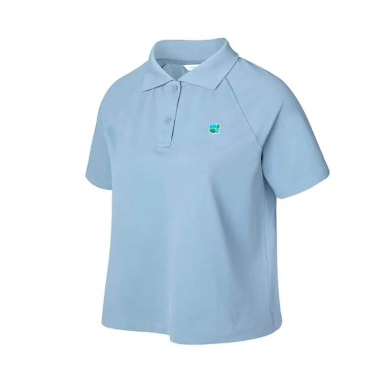 Barrel Fit Womens Play Collar SS Polo-FADE BLUE