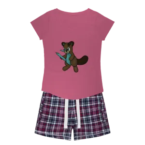 Beatrice Women's Sleepy Tee and Flannel Short