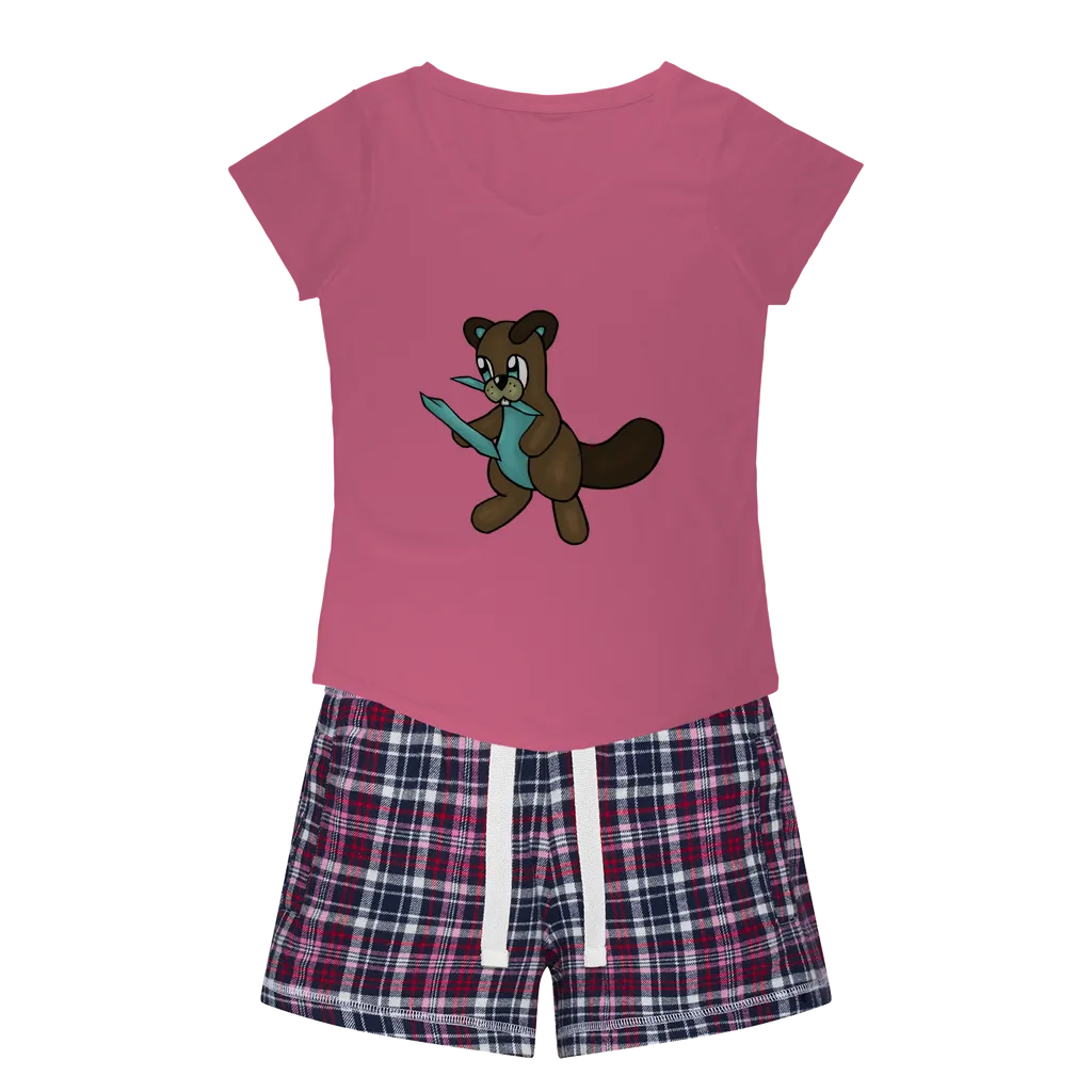 Beatrice Women's Sleepy Tee and Flannel Short
