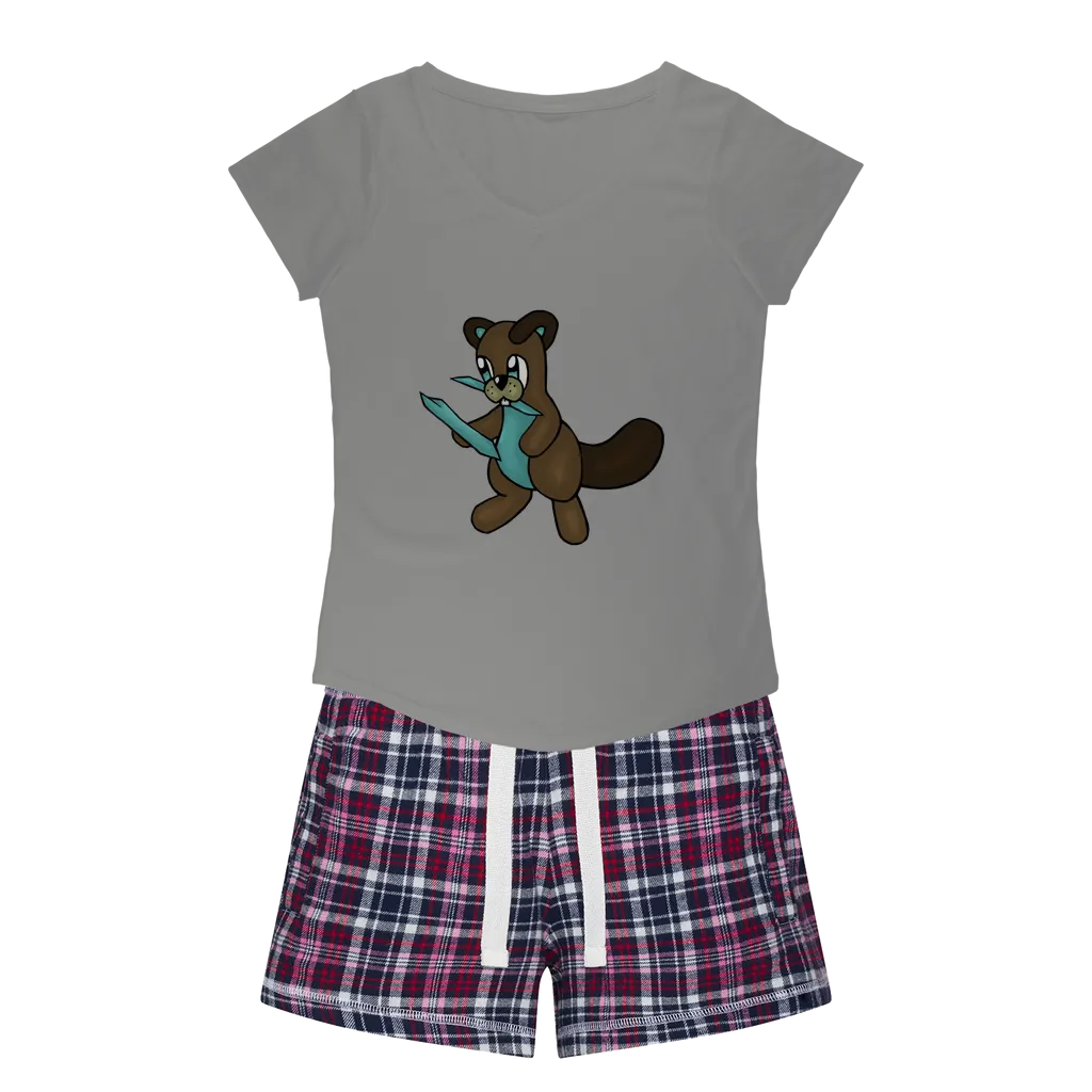 Beatrice Women's Sleepy Tee and Flannel Short
