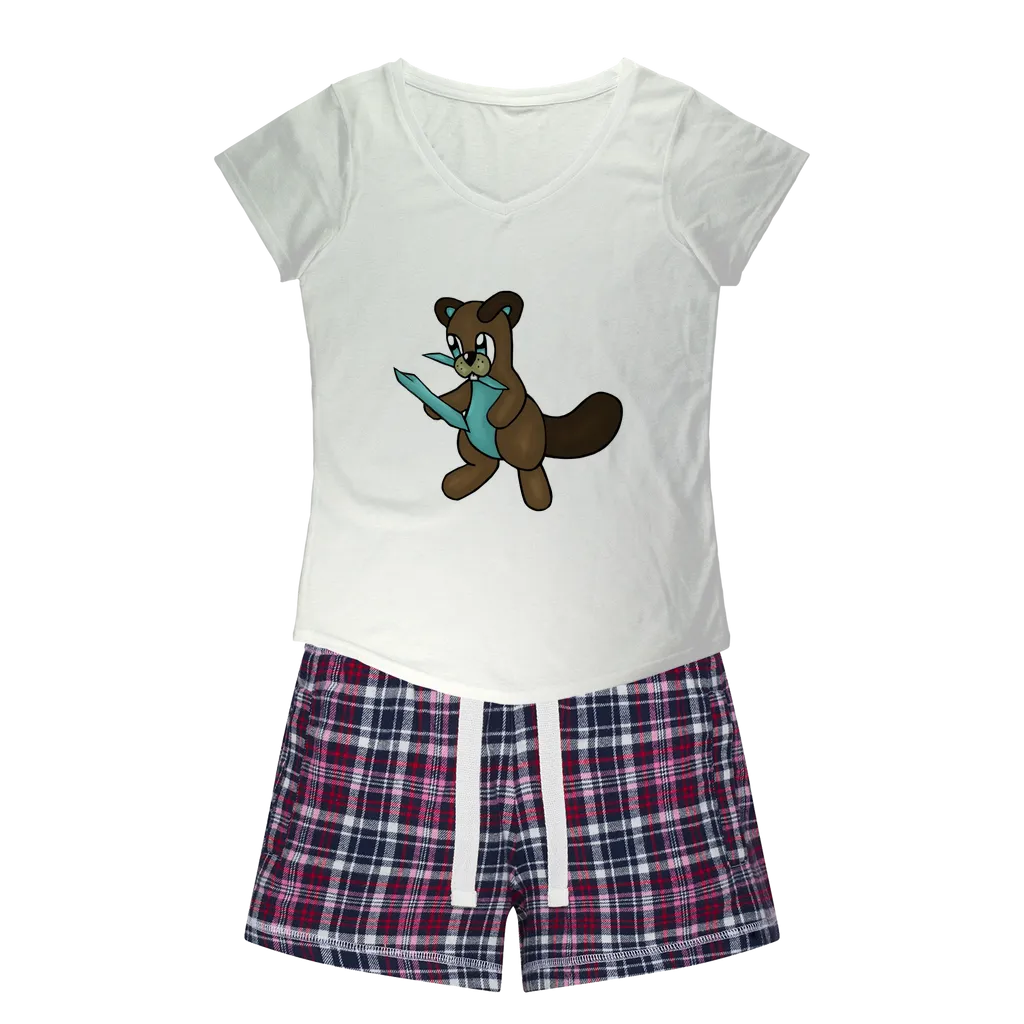 Beatrice Women's Sleepy Tee and Flannel Short