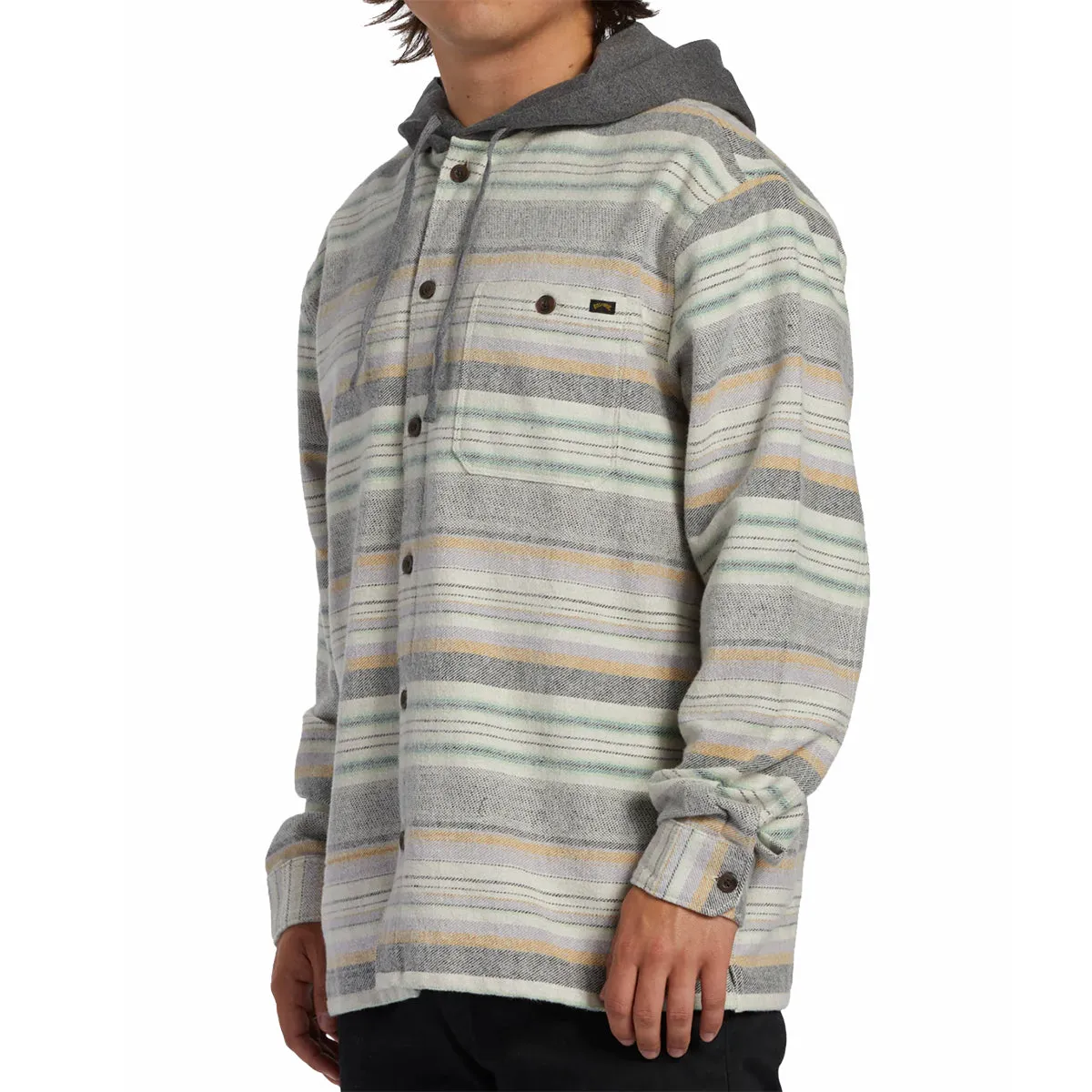 Billabong Baja Hooded Long Sleeve Button-Up Flannel Shirt