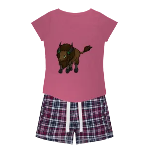 Bitox Women's Sleepy Tee and Flannel Short