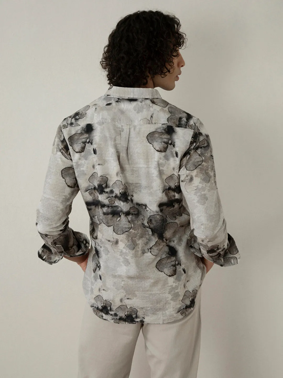 Black Floral Printed Shirt