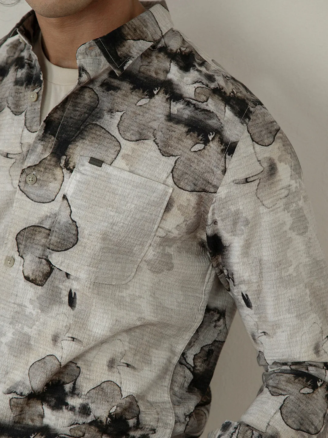 Black Floral Printed Shirt