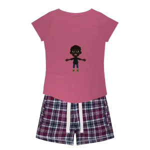 Boy Women's Sleepy Tee and Flannel Short