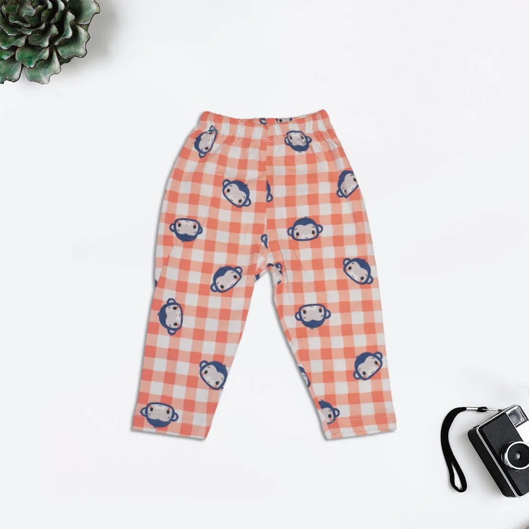 Checkered Nightwear Set for Kids - Pink and Blue