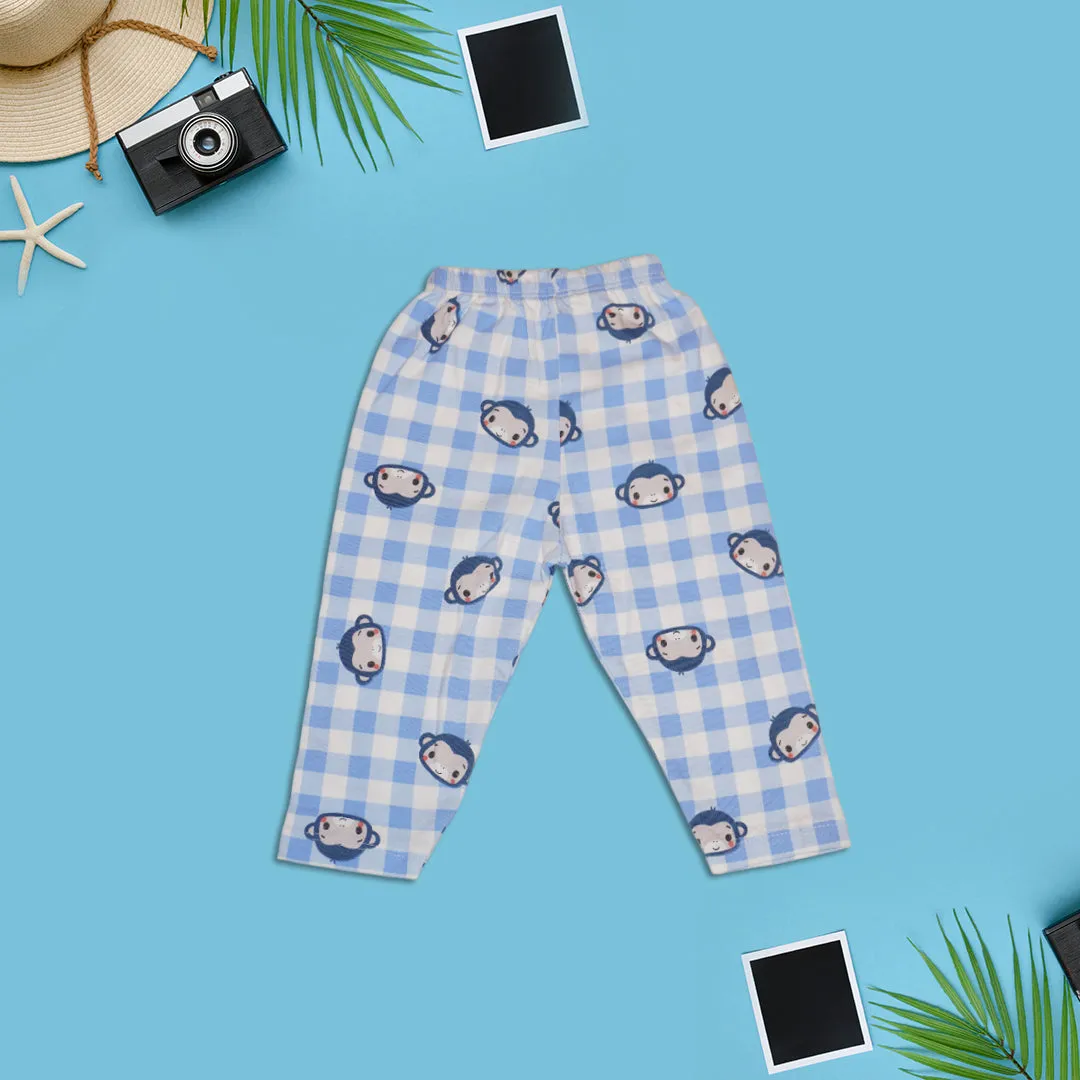 Checkered Nightwear Set for Kids - Pink and Blue