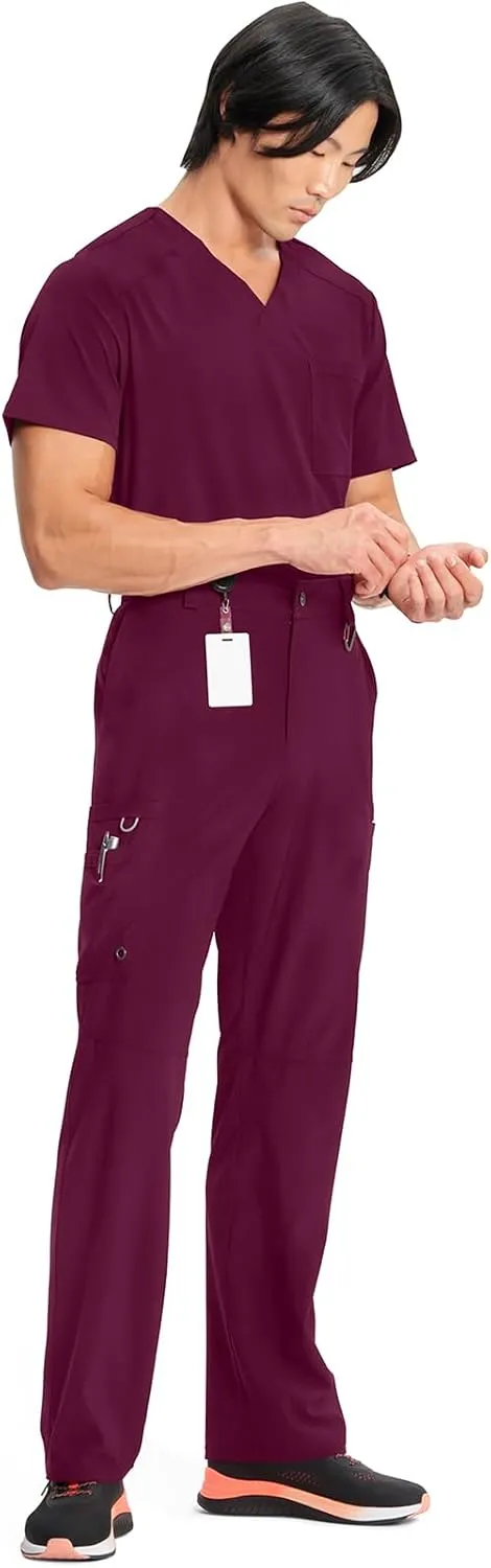 Cherokee Infinity Mens Scrub Pants Modern Fit 6 Pockets Tapered Leg with Drawstring - CK200A