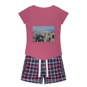 Chicago Skyline Women's Sleepy Tee and Flannel Short