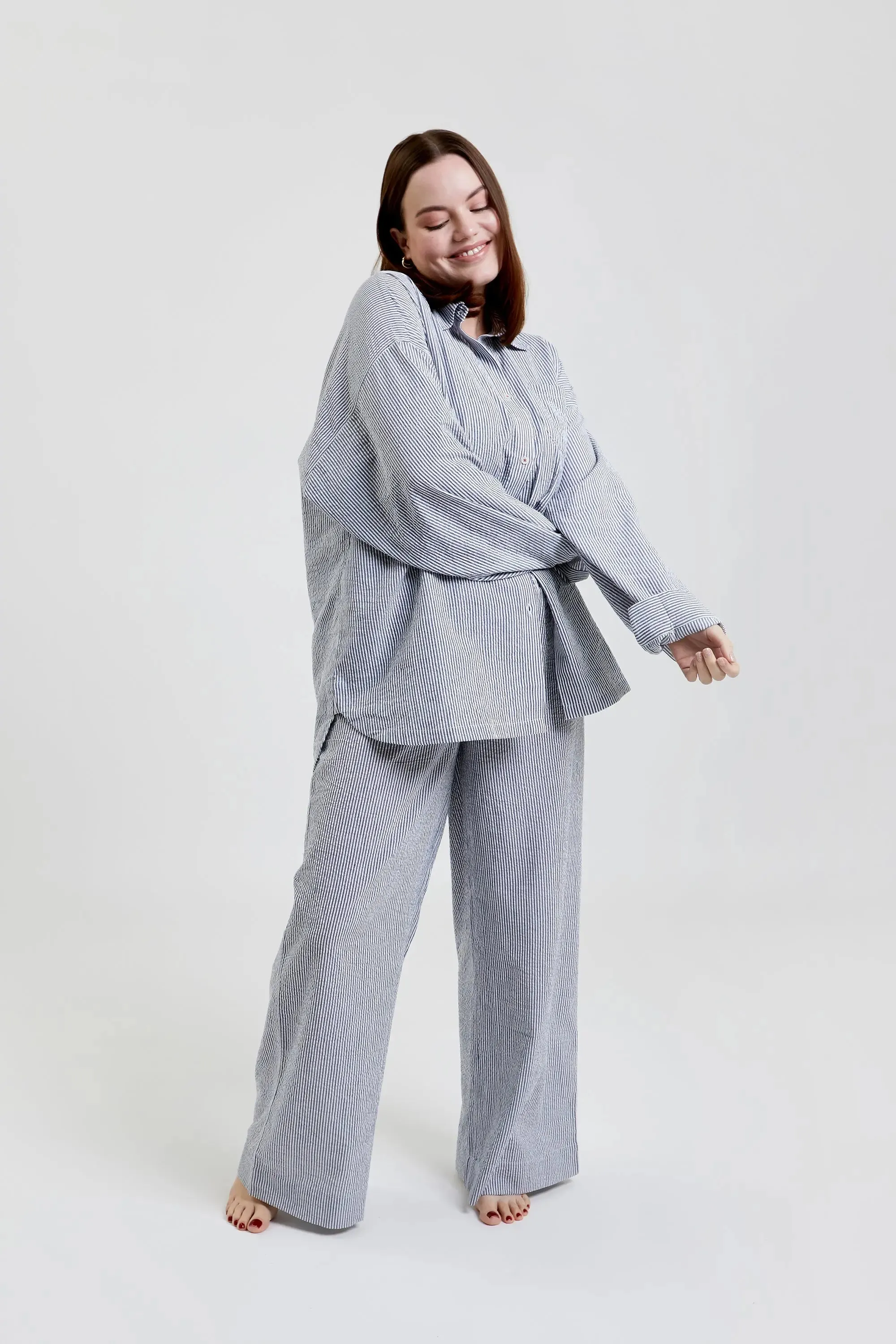 Chicory Striped Woven-Cotton Pyjama Trousers - Pinstripe Charcoal