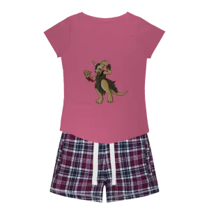 Chiwuadud Women's Sleepy Tee and Flannel Short