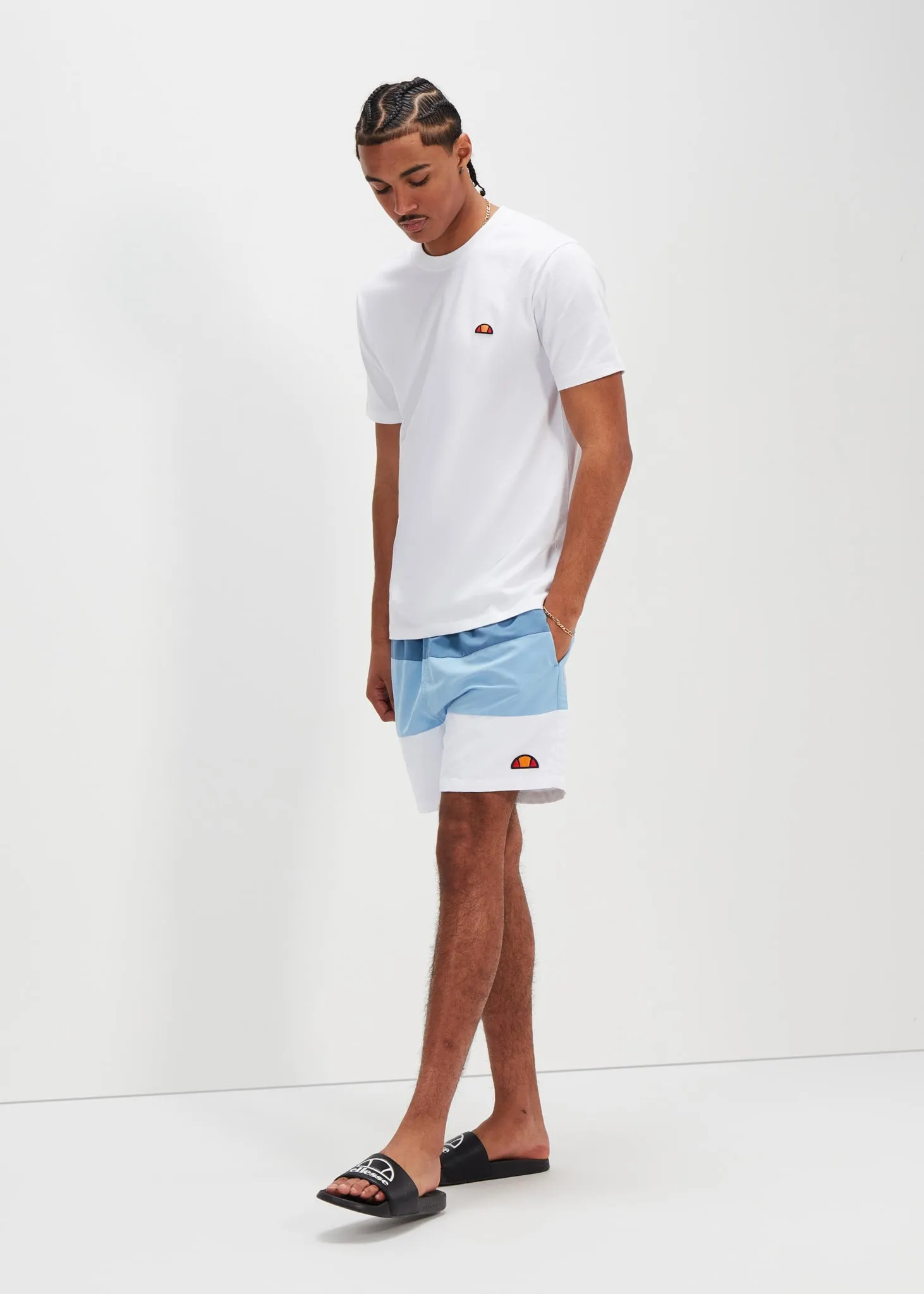 Cielo swim shorts - dark blue light blue white