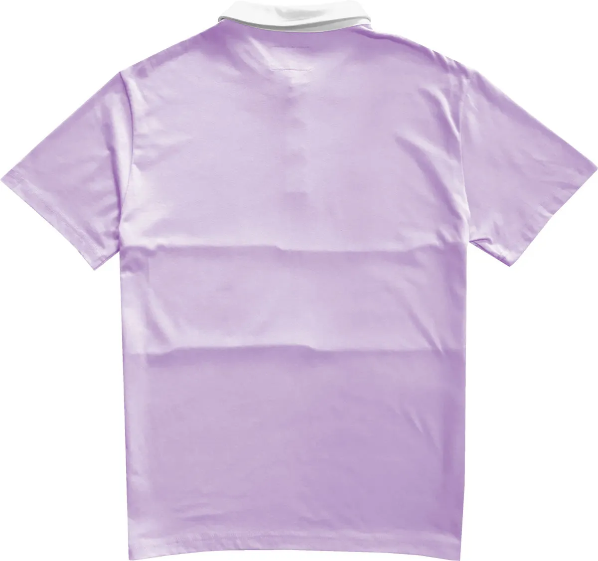 Classic Lavender Purple And White Striped Mens Short Sleeve Polo Rugby Shirt