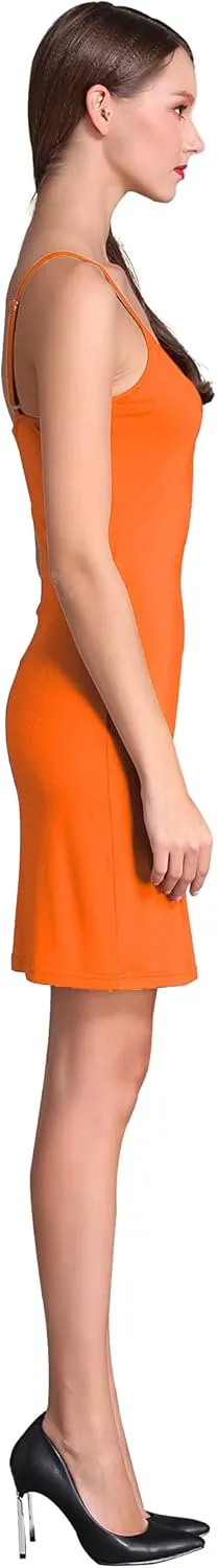 Coreal Full Slip For Women Under Dress Adjustable Spaghetti Strap Knee Length Slips Undergarment Nightwear
