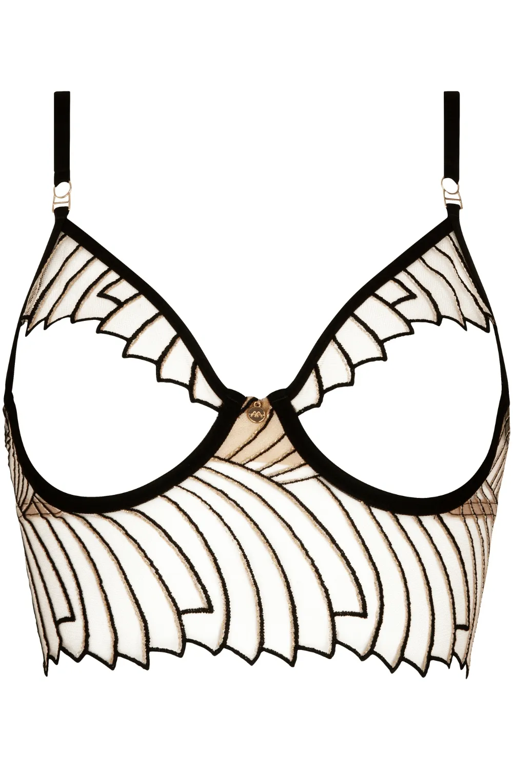 Cosmic Dream Open Cup Bustier Bra Black