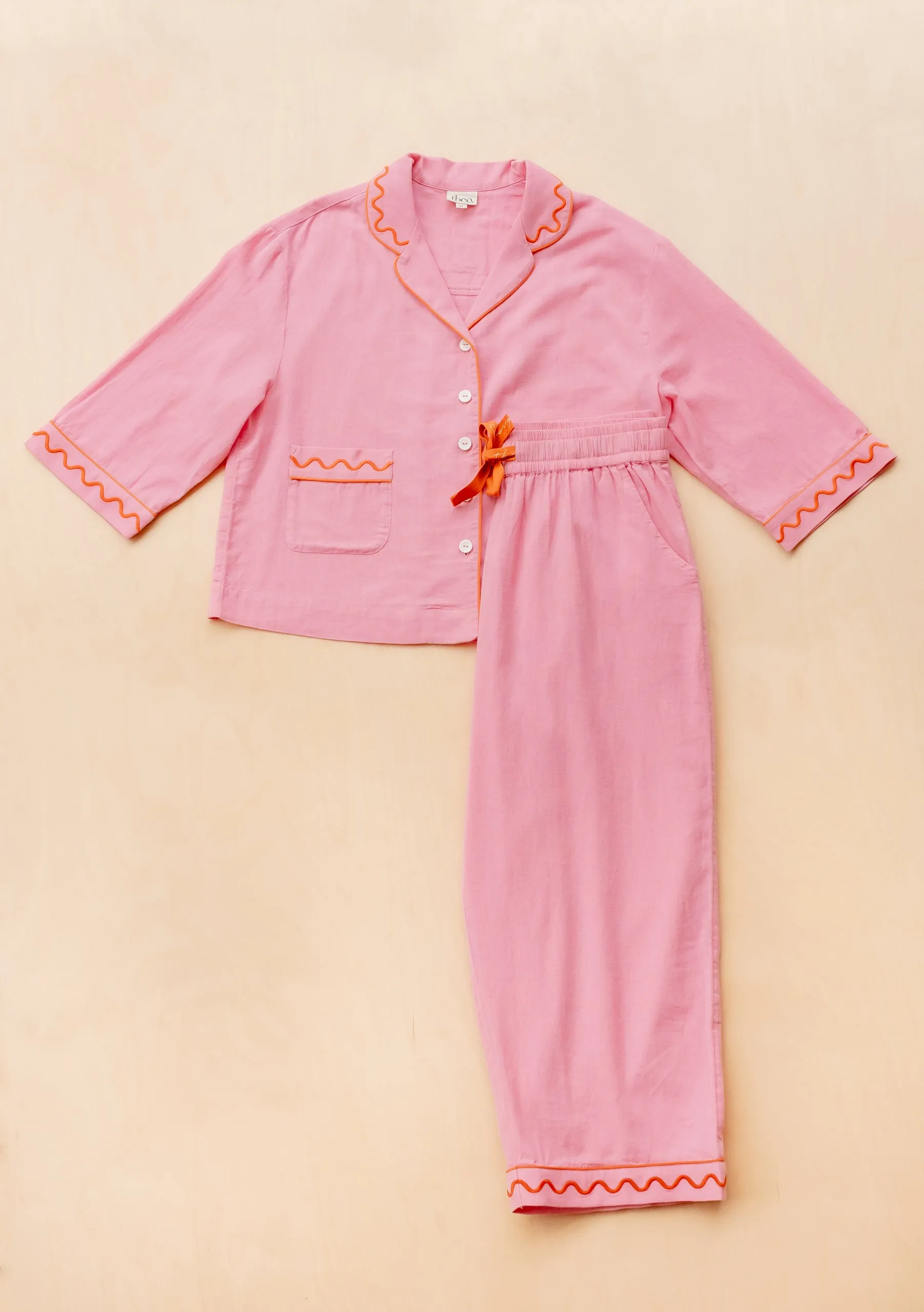 Cotton & Linen Pyjamas in Pink