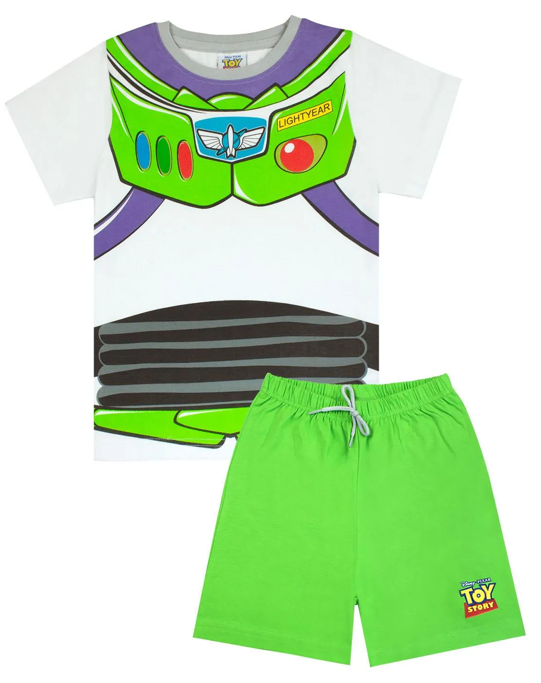 Disney Pixar Toy Story Buzz lightyear Costume Boy's Short Pyjamas Nightwear Set