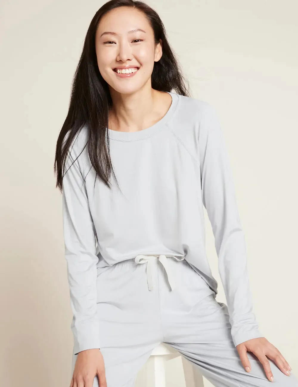 Dove Grey Goodnight Women's Bamboo Raglan Sleep Top