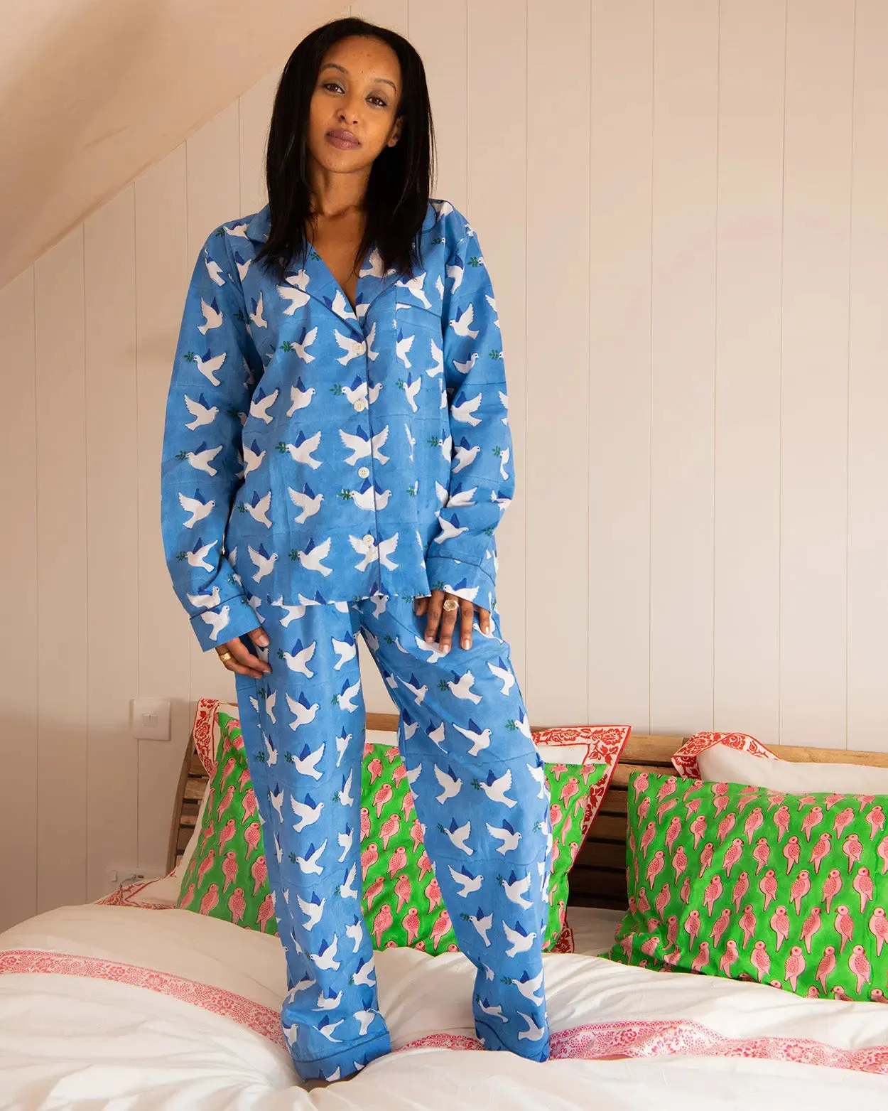 Dove Women's Cotton Pyjama Trouser Set