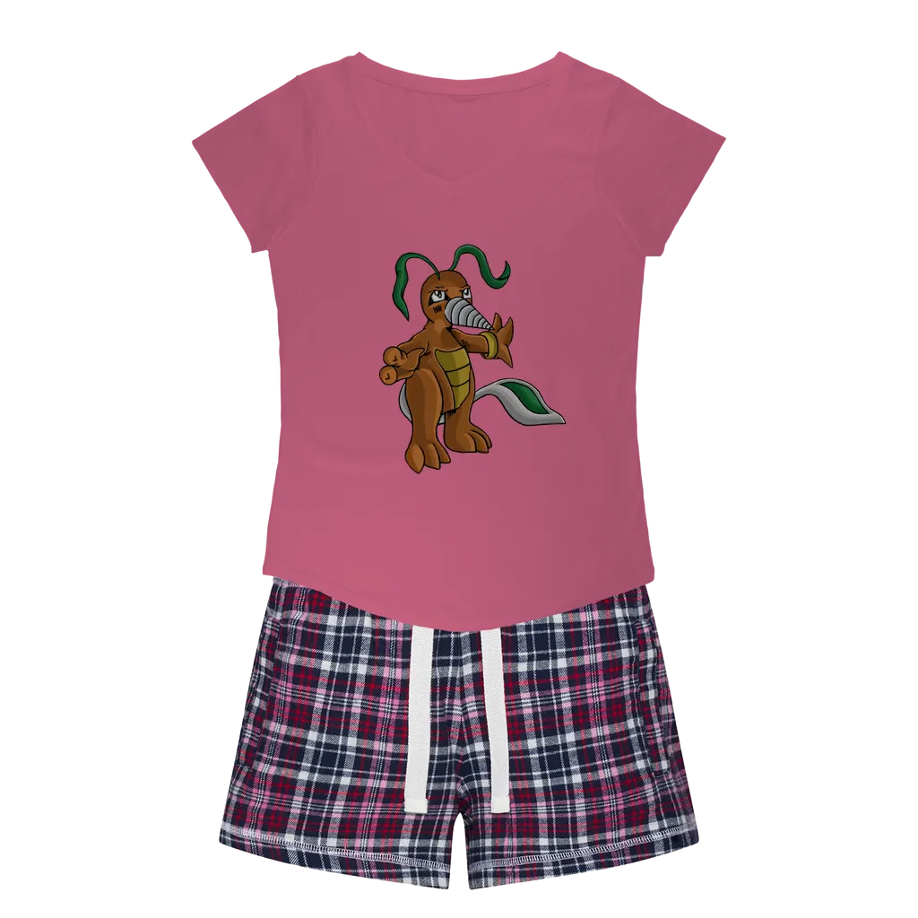 Drillbug Women's Sleepy Tee and Flannel Short