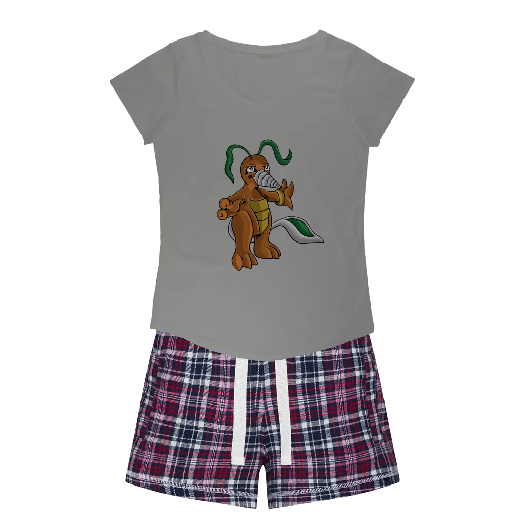 Drillbug Women's Sleepy Tee and Flannel Short