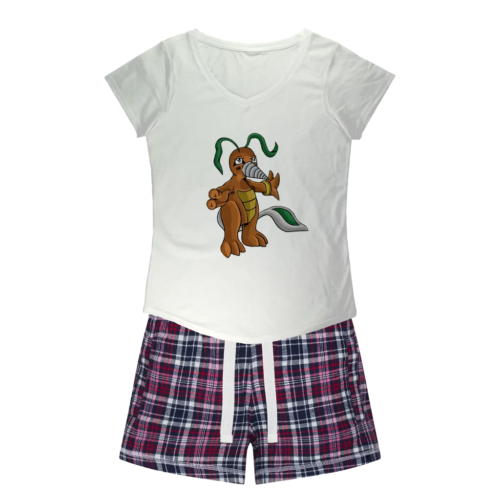 Drillbug Women's Sleepy Tee and Flannel Short