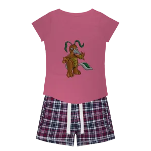 Drillbug Women's Sleepy Tee and Flannel Short