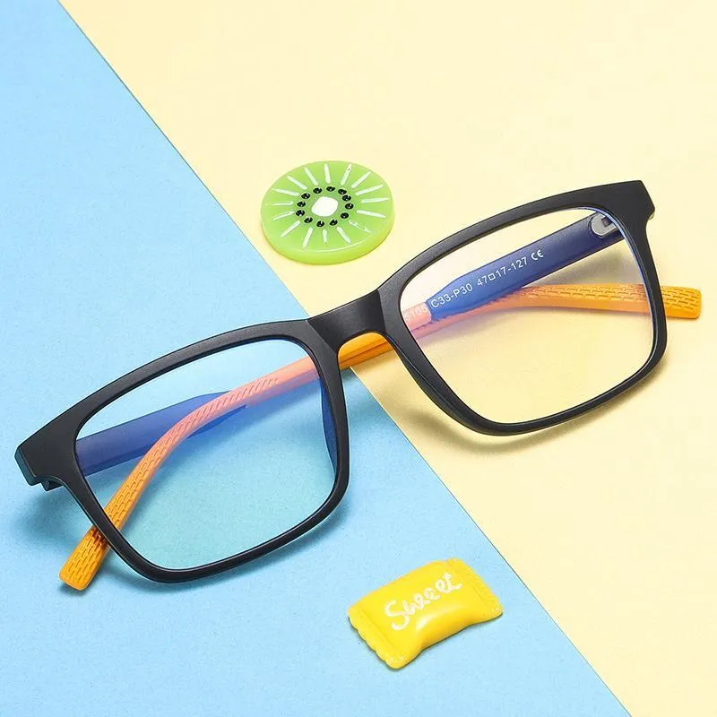 Elves - (Age 7-12)Children Blue Light Blocking Computer Reading Gaming Glasses-Matte Transparent Brown