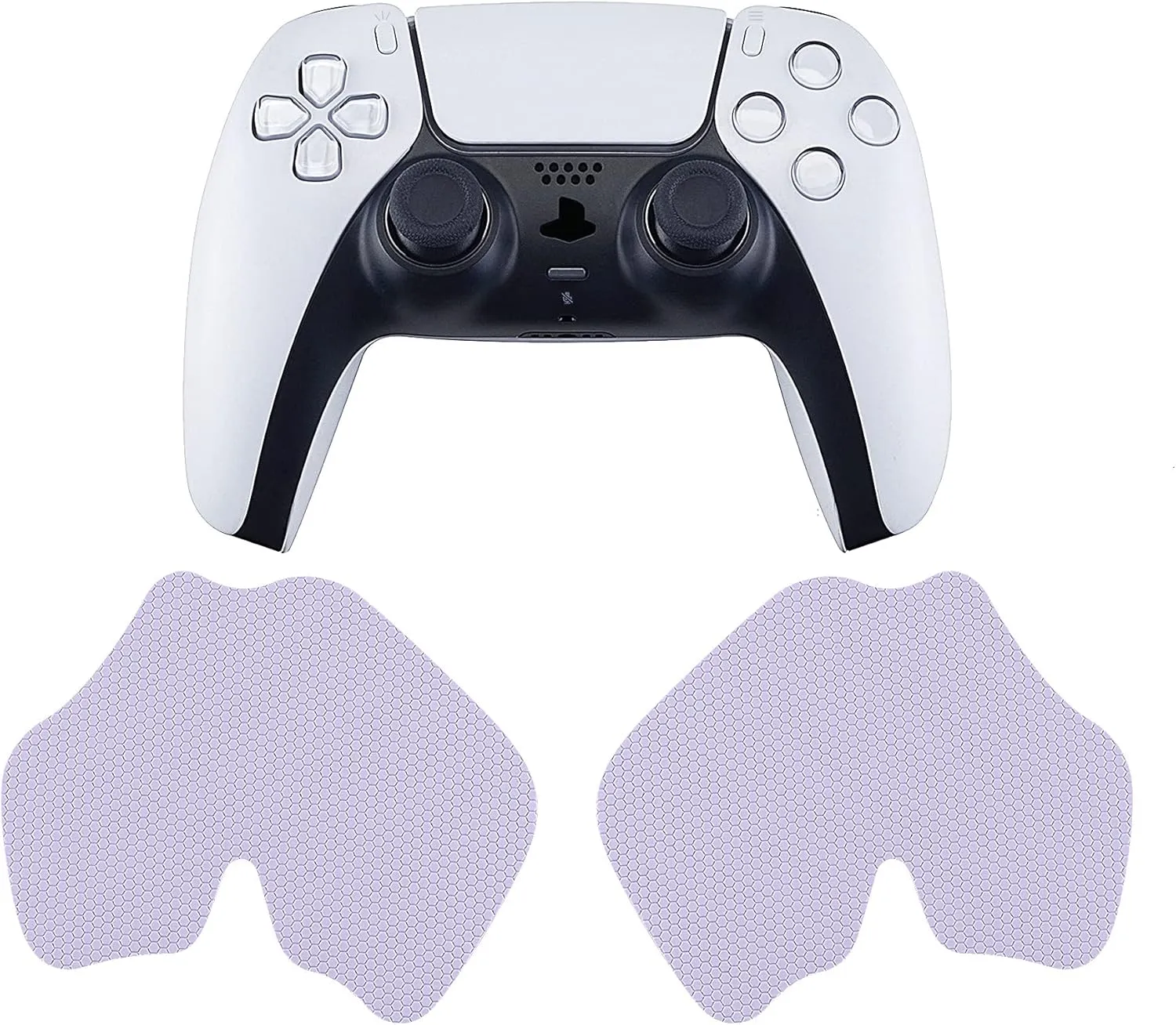 eXtremeRate PlayVital Mauve Purple Anti-Skid Sweat-Absorbent Controller Grip for ps5 Controller, Professional Textured Soft Rubber Pads Handle Grips for ps5 Controller