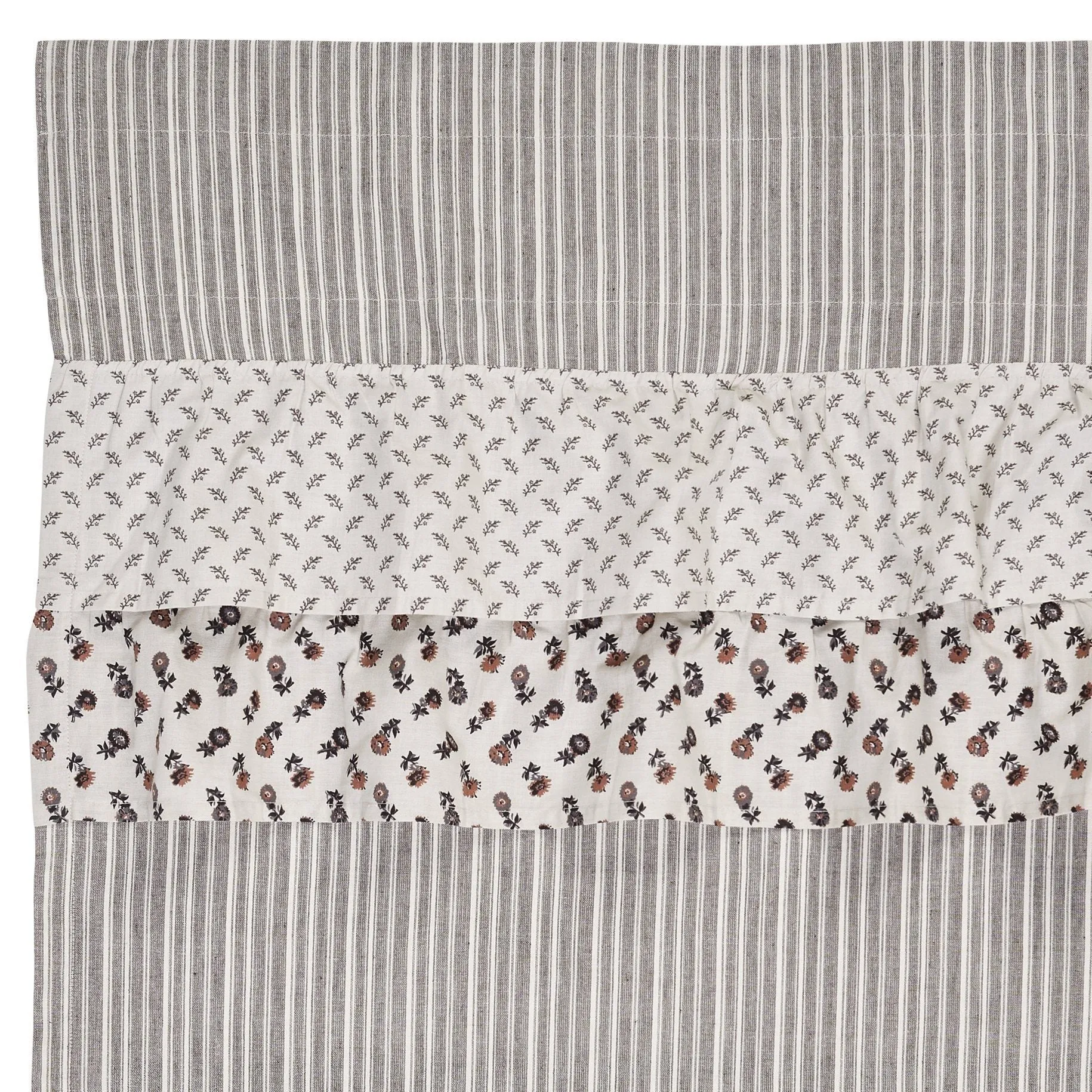 Florette Ruffled Lined Short Panel Curtains 63"