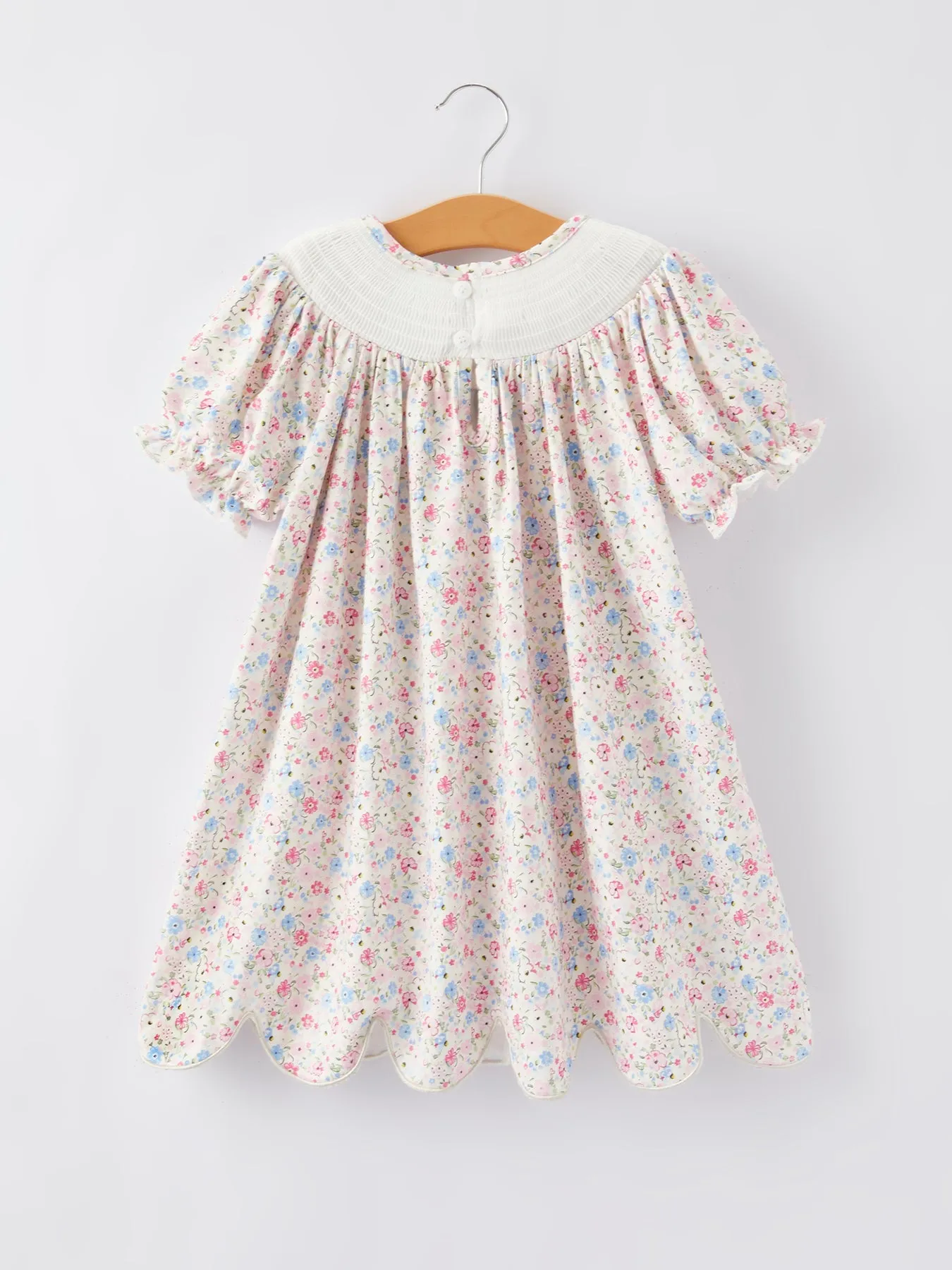 Football Smocking Embroidered Girls Dress