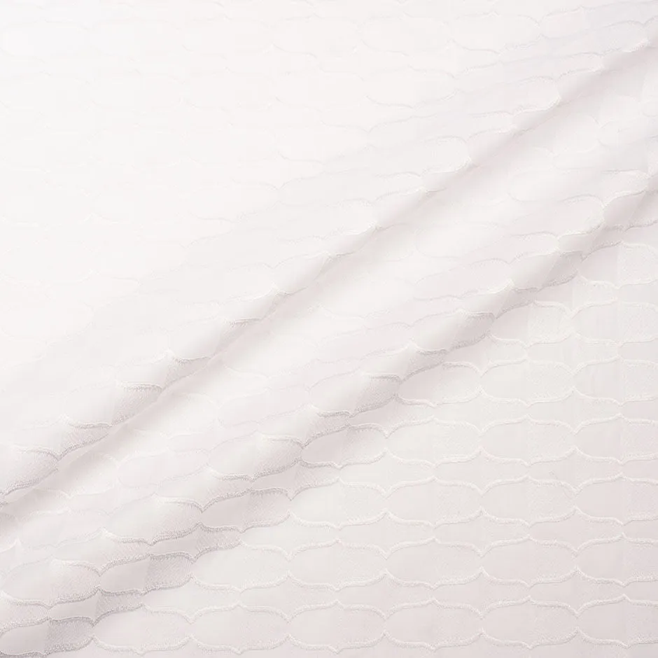 Geometric Embroidered Pure Cotton Voile