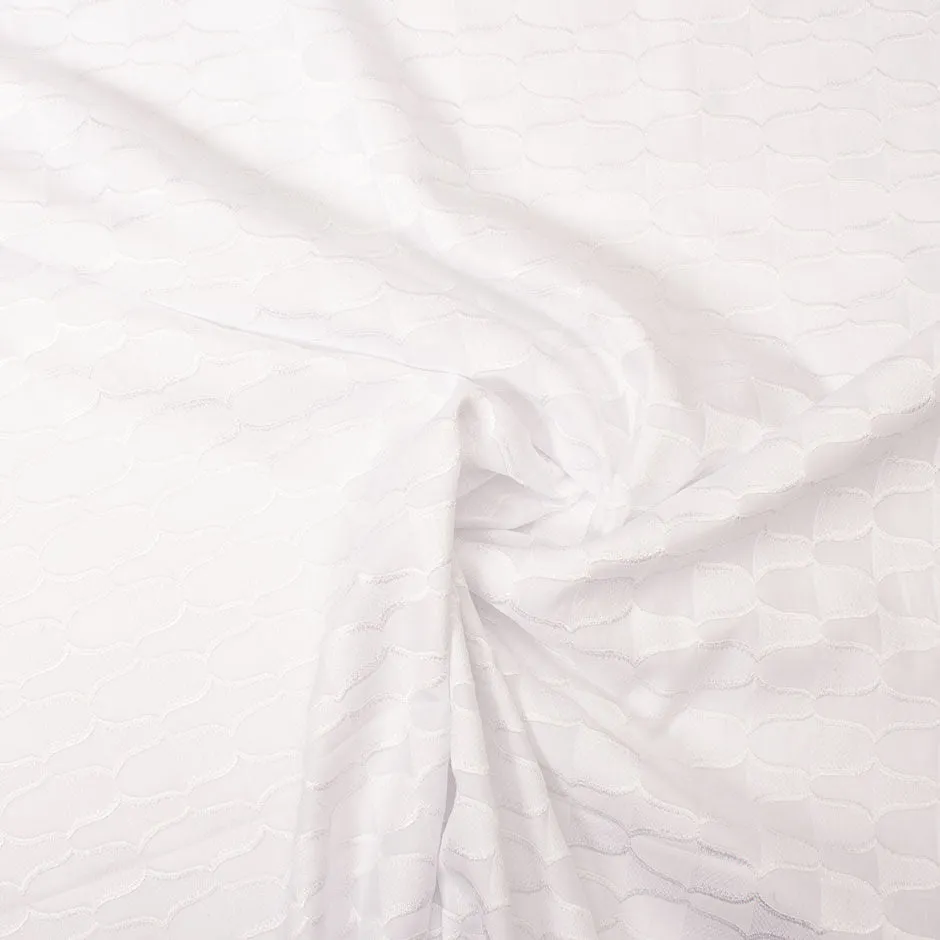 Geometric Embroidered Pure Cotton Voile