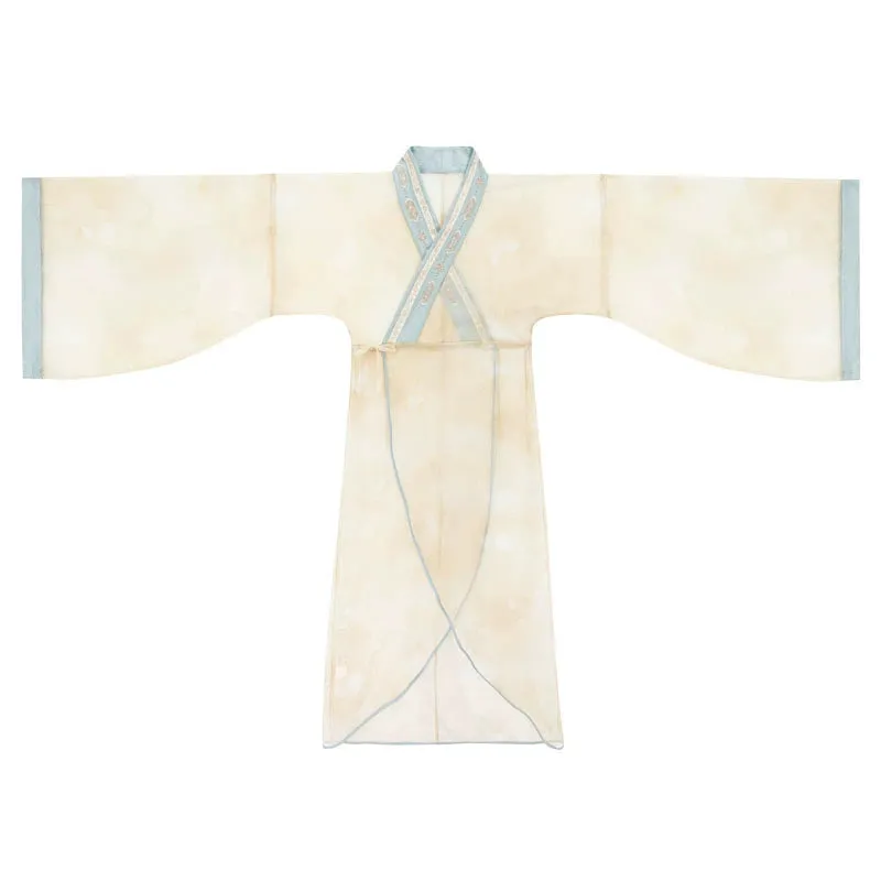 Han Dynasty Hanfu, Curved Hem Robe, Floral, Moon Spirit 月上灵川