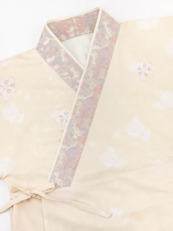 Han Dynasty Hanfu, Straight Hem Robe, Floral, Jade Blossoms 玉颜簪樱