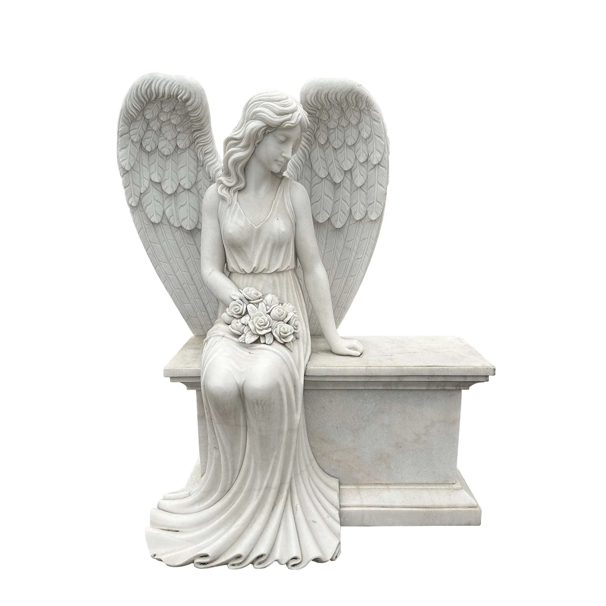 In Stock Garden Memorial Angel Statue - A Peaceful Tribute of Remembrance FM-055