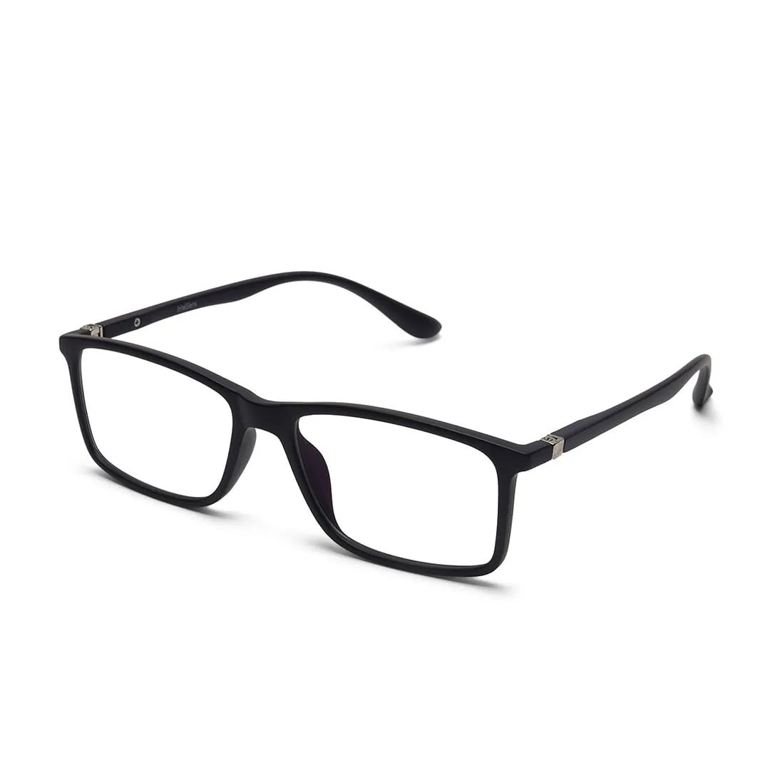 Intellilens® Square Blue Cut Computer Glasses for Eye Protection | Zero Power, Anti Glare & Blue Light Filter Glasses | Frames & Blue Cut Lenses (Black) Pack of 50