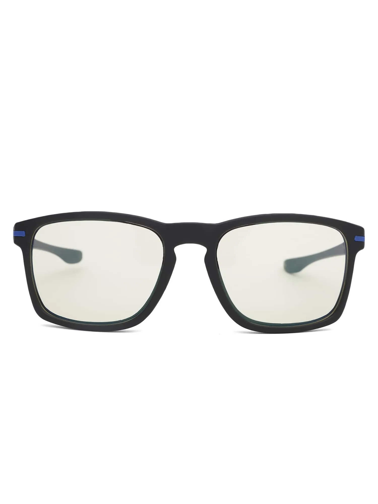 Intellilens | Zero Power Gaming Glasses | Blue Cut Computer Glasses | Anti Glare, Lightweight & Blocks Harmful Rays | UV Protection Specs | For Men & Women | Black | Square | Medium